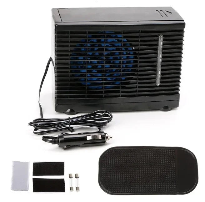 Mini Ar Condicionado Portátil 12V para Carro – Arrefecimento a Água e Gelo 60W