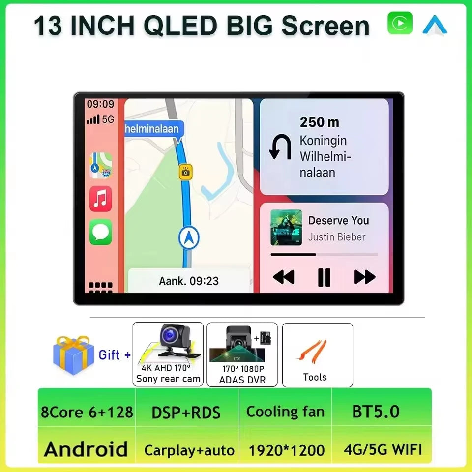Rádio Android 13.3" Ecrã Grande