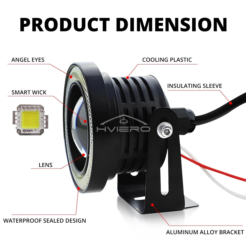 2X Car COB Auto DRL Led 12V HeadLamps Angel Eyes Fog Waterproof Headlights DRL Daytime Running DayLight Turn Signal Trunk Led