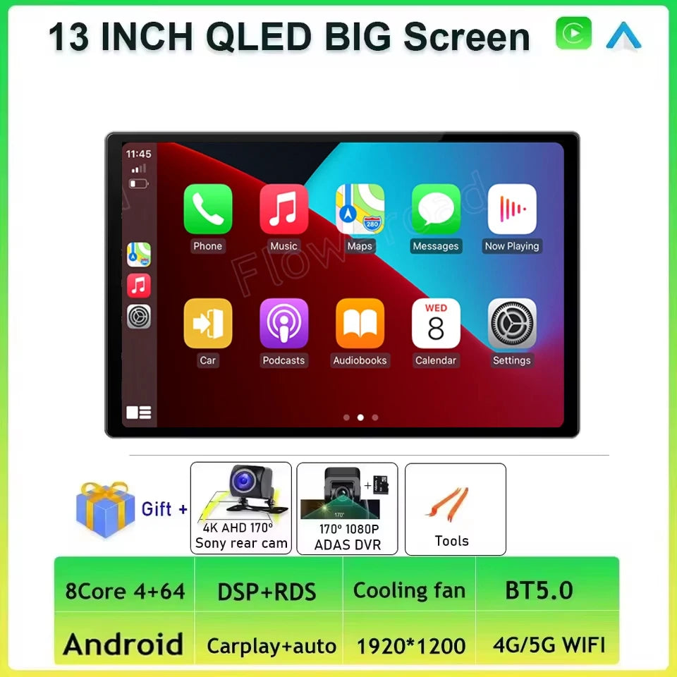 Rádio Android 13.3" Ecrã Grande