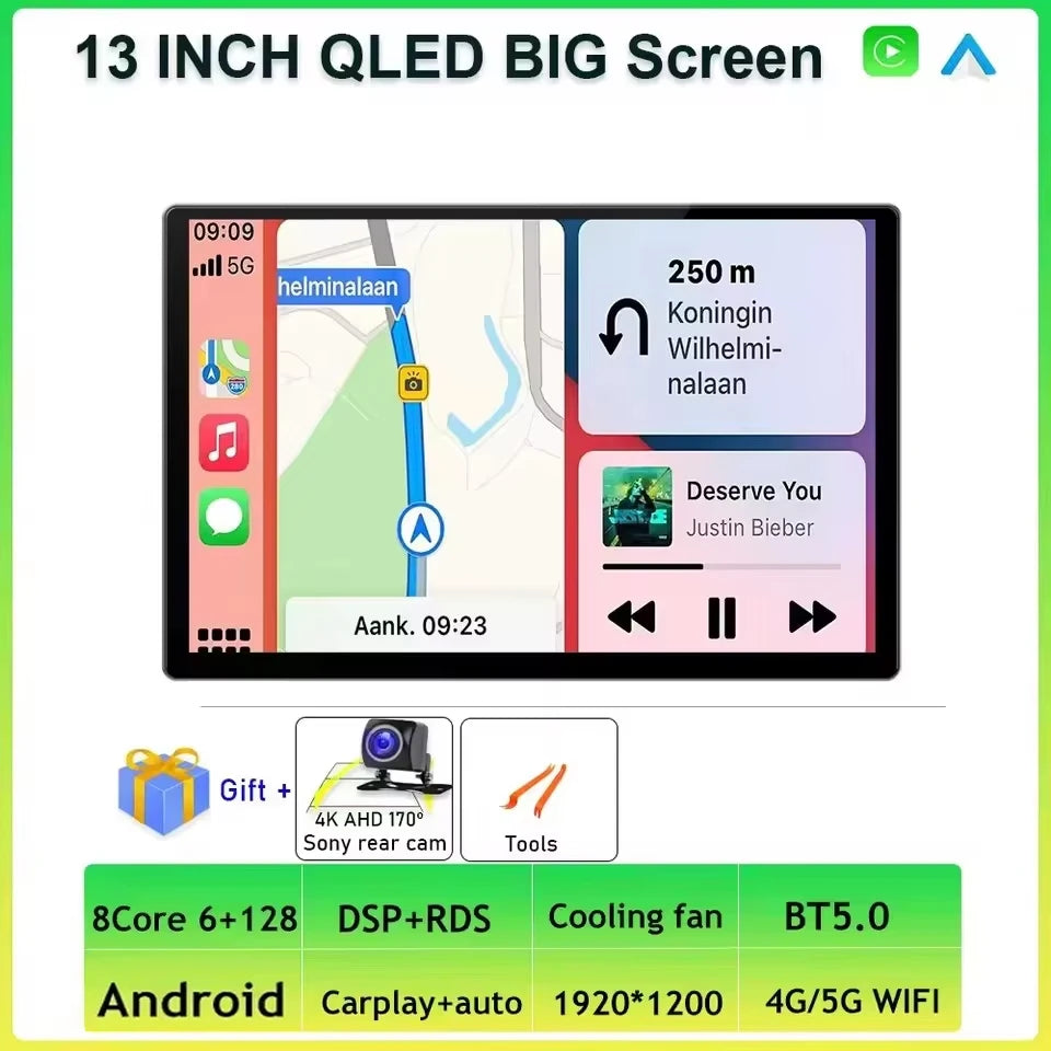 Rádio Android 13.3" Ecrã Grande