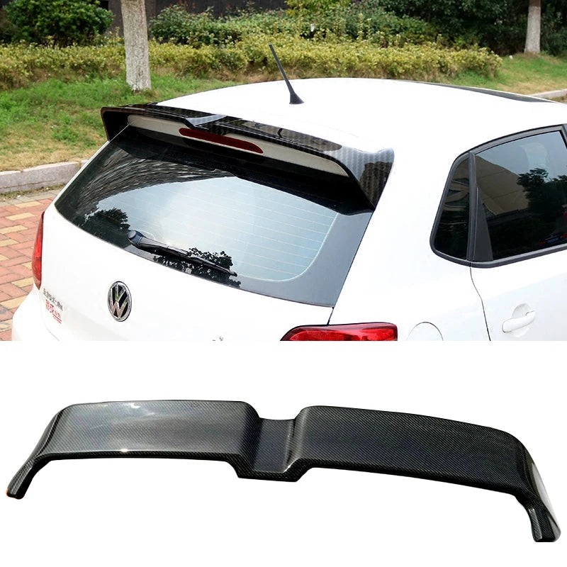 Spoiler em Fibra de Carbono Preto Brilhante para VW Polo 6R 2011-2018