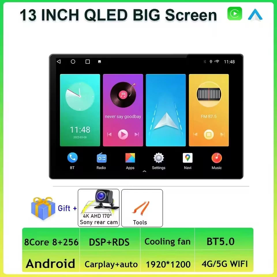 Rádio Android 13.3" Ecrã Grande