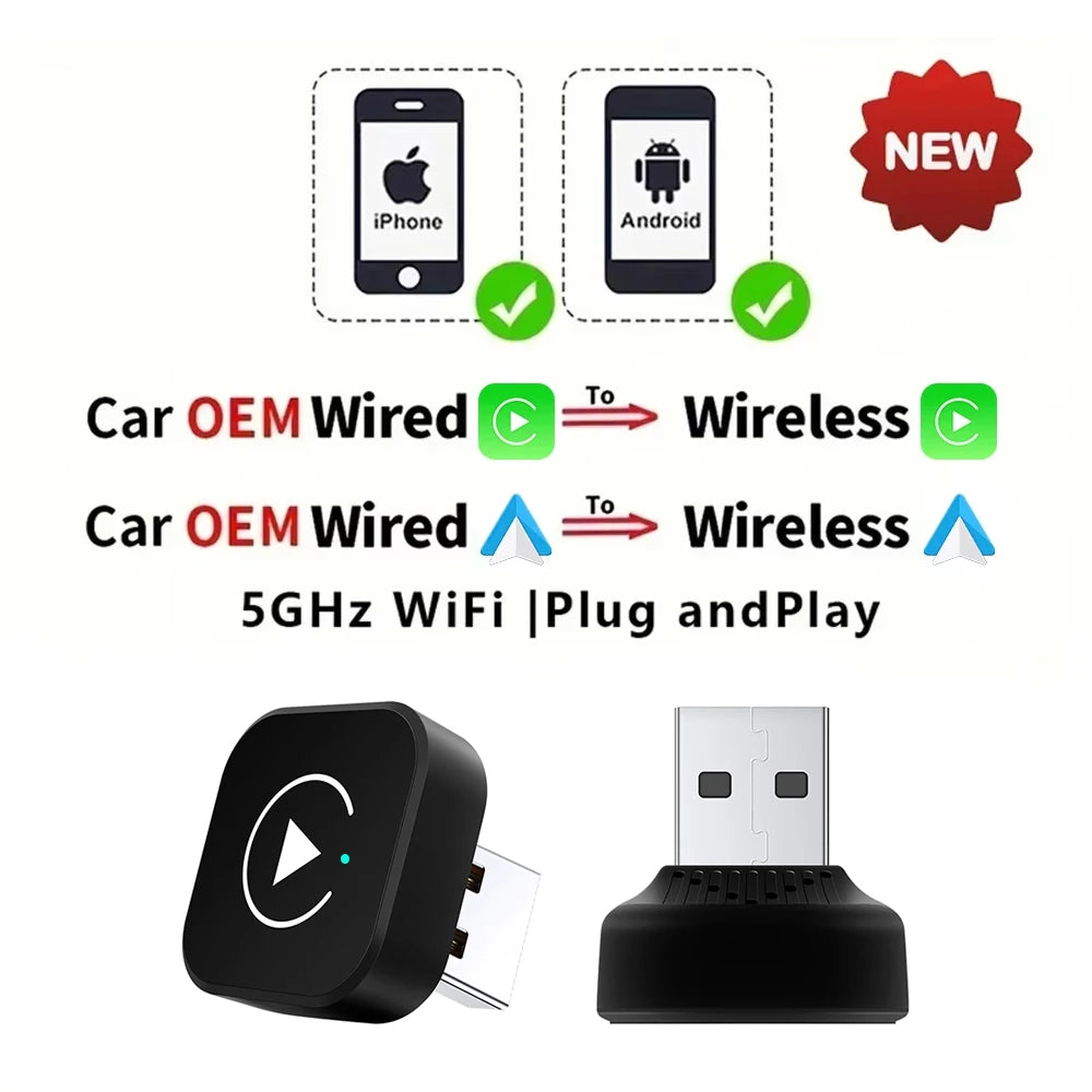 Adaptador SmartDrive - CarPlay e Android Auto Sem Fios (2 em 1) Universal