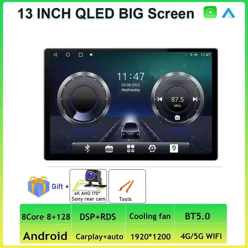 Rádio Android 13.3" Ecrã Grande