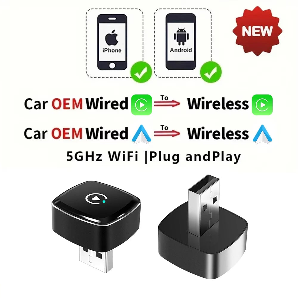 Adaptador SmartDrive - CarPlay e Android Auto Sem Fios (2 em 1) Universal