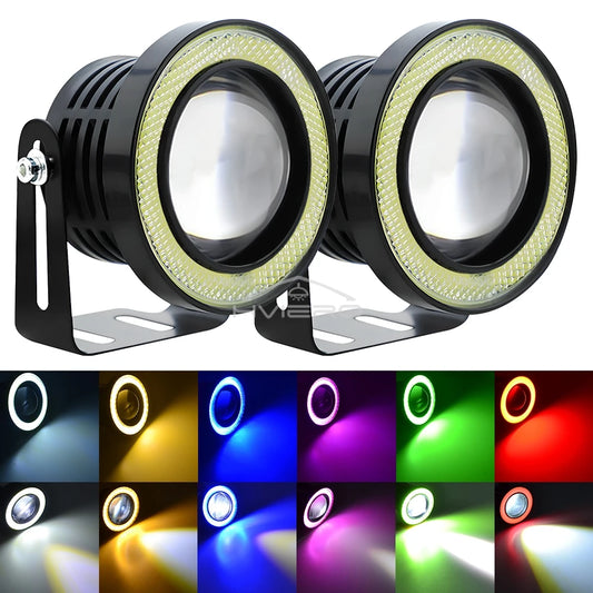 2X Car COB Auto DRL Led 12V HeadLamps Angel Eyes Fog Waterproof Headlights DRL Daytime Running DayLight Turn Signal Trunk Led