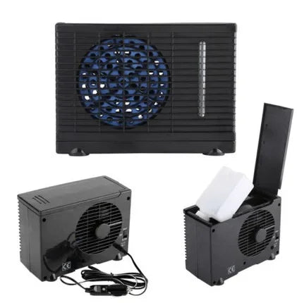 Mini Ar Condicionado Portátil 12V para Carro – Arrefecimento a Água e Gelo 60W
