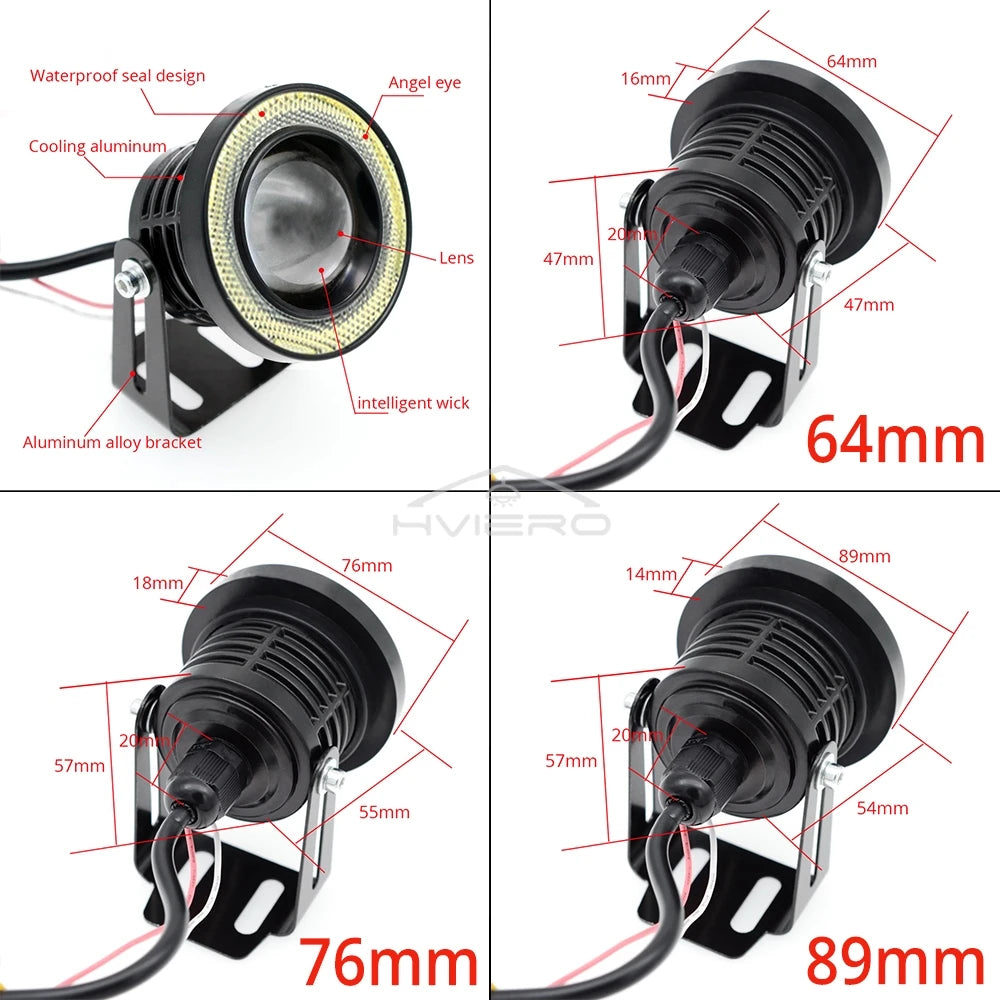 2X Car COB Auto DRL Led 12V HeadLamps Angel Eyes Fog Waterproof Headlights DRL Daytime Running DayLight Turn Signal Trunk Led