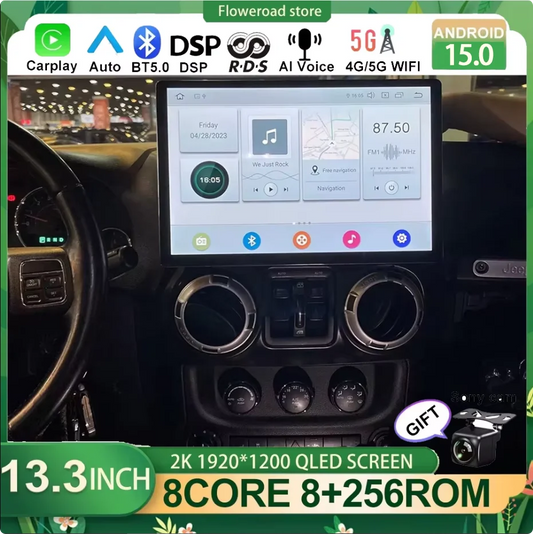 Rádio Android 13.3" Ecrã Grande