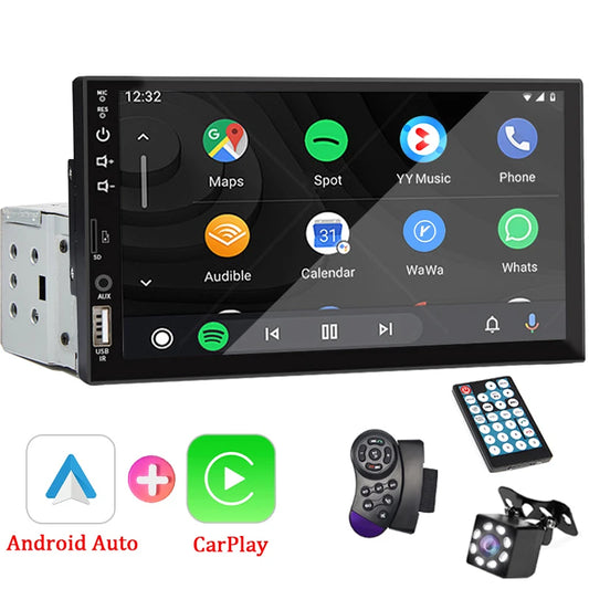 Radio Android
7“ Car Radio 1 Din Carplay Android Auto Multimedia Player HD Touch Screen FM AUX Input Bluetooth MirrorLink Universal Autoradio