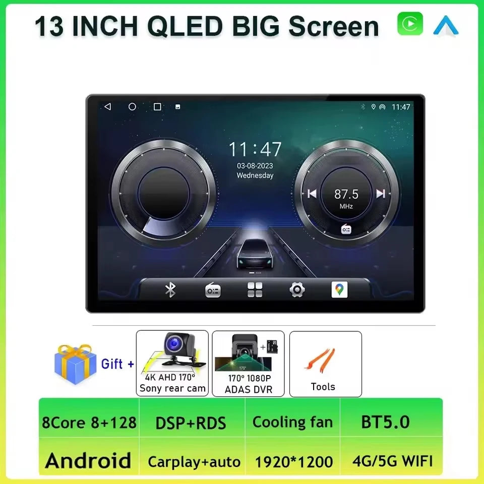 Rádio Android 13.3" Ecrã Grande