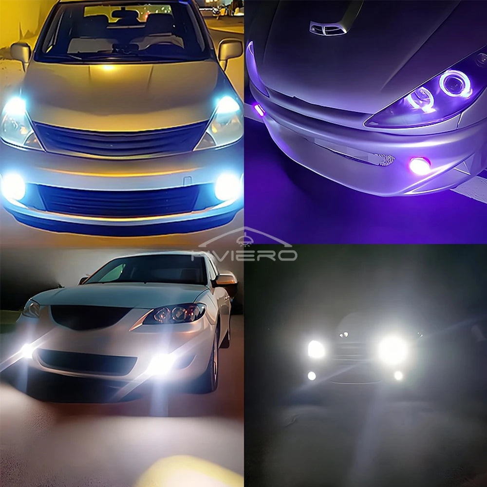 2X Car COB Auto DRL Led 12V HeadLamps Angel Eyes Fog Waterproof Headlights DRL Daytime Running DayLight Turn Signal Trunk Led