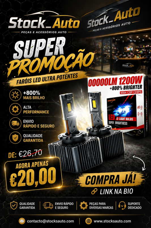 Faróis LED D3S D1S Canbus Ultra Potentes